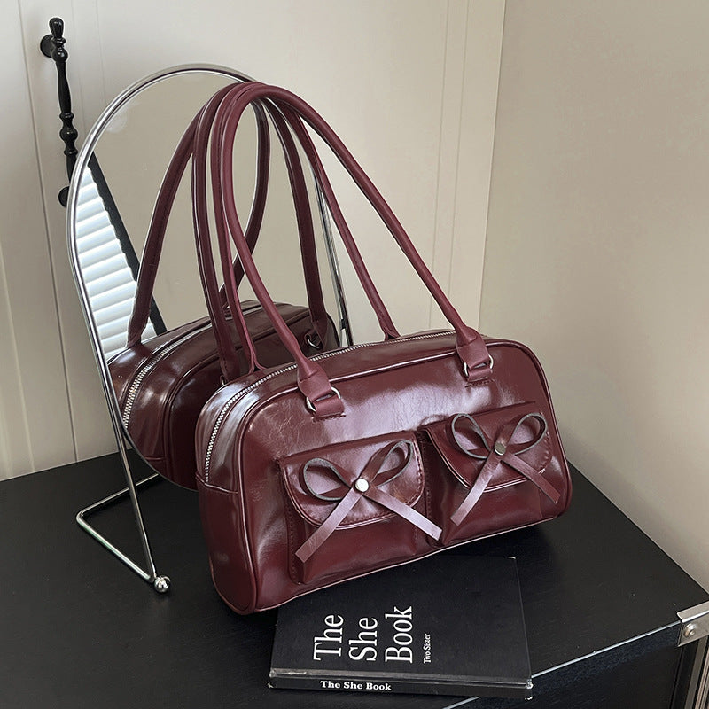 Stylish Multifunctional Handbag with Bow Detail Kalsten
