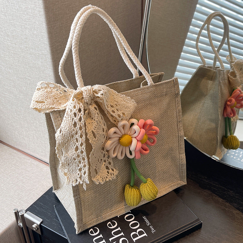 Floral Embellished Tote