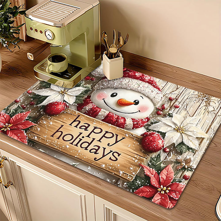 Festive Christmas-Themed Kitchen Mat