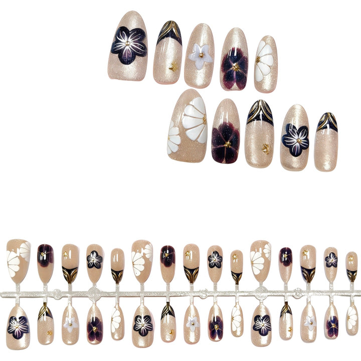 Artistic Floral Press-On Nail Set  1791645794