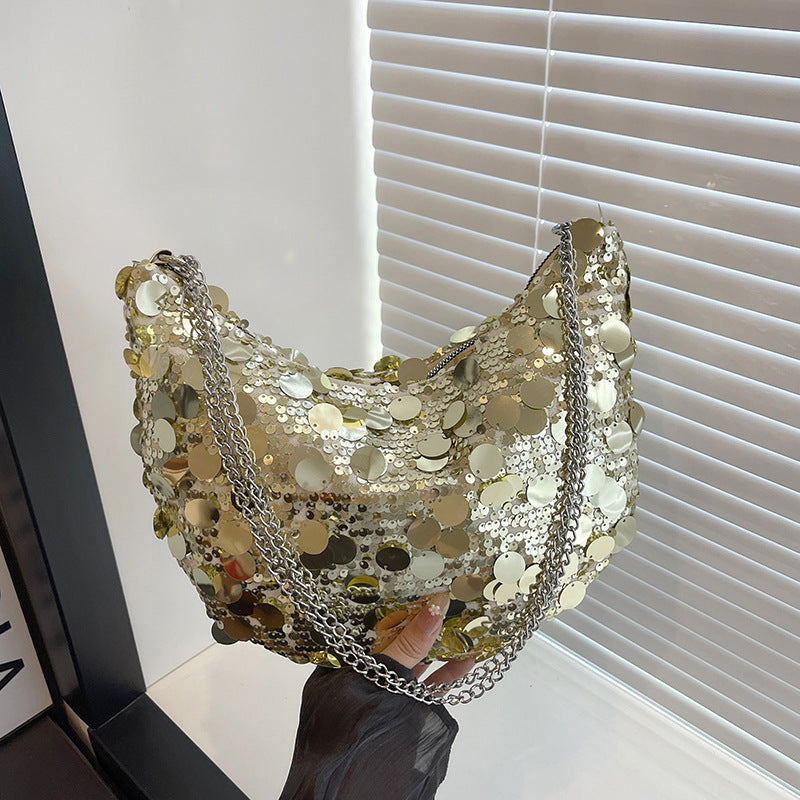 Sequin-Embellished Evening Handbag