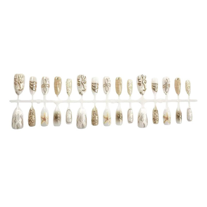 Elegant artificial nails with maritime motifs Kalsten