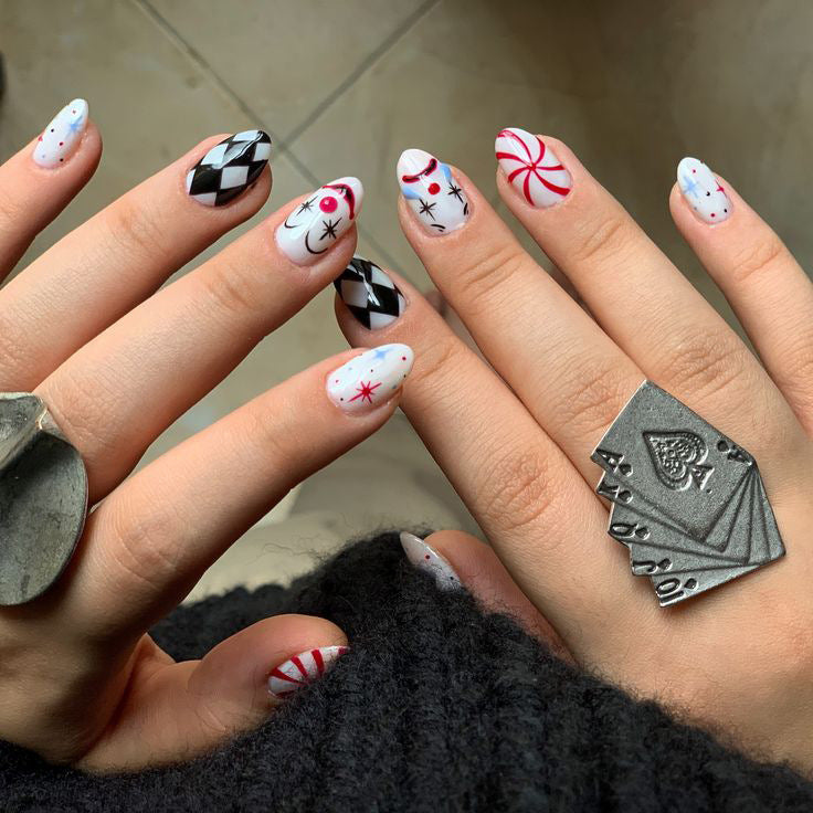 Artistic Playing Card Inspired Nail Art Set