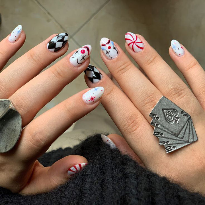 Artistic Playing Card Inspired Nail Art Set