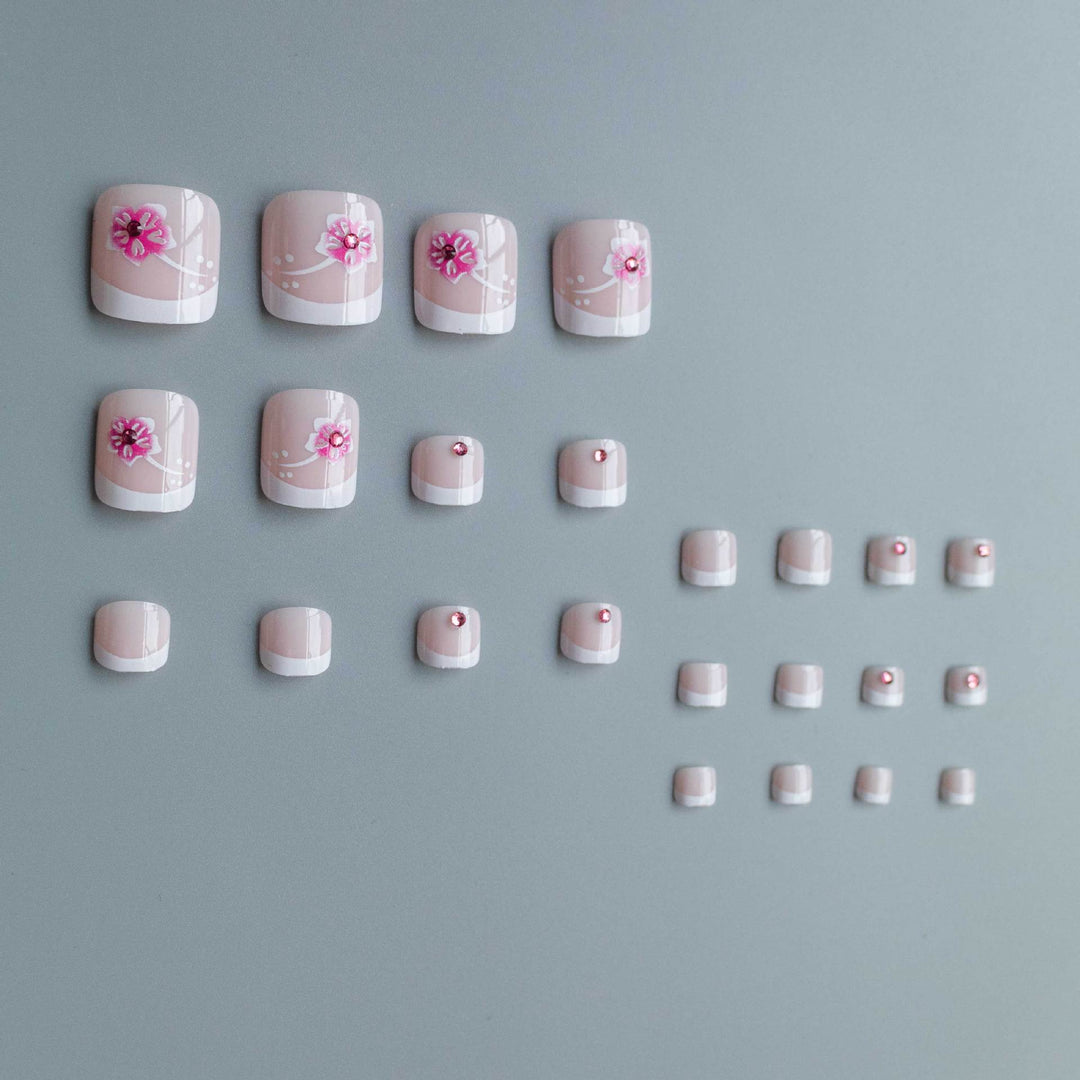 Floral French Tip Pedicure