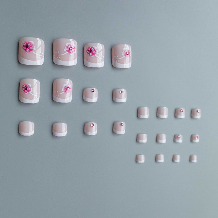 Floral French Tip Pedicure