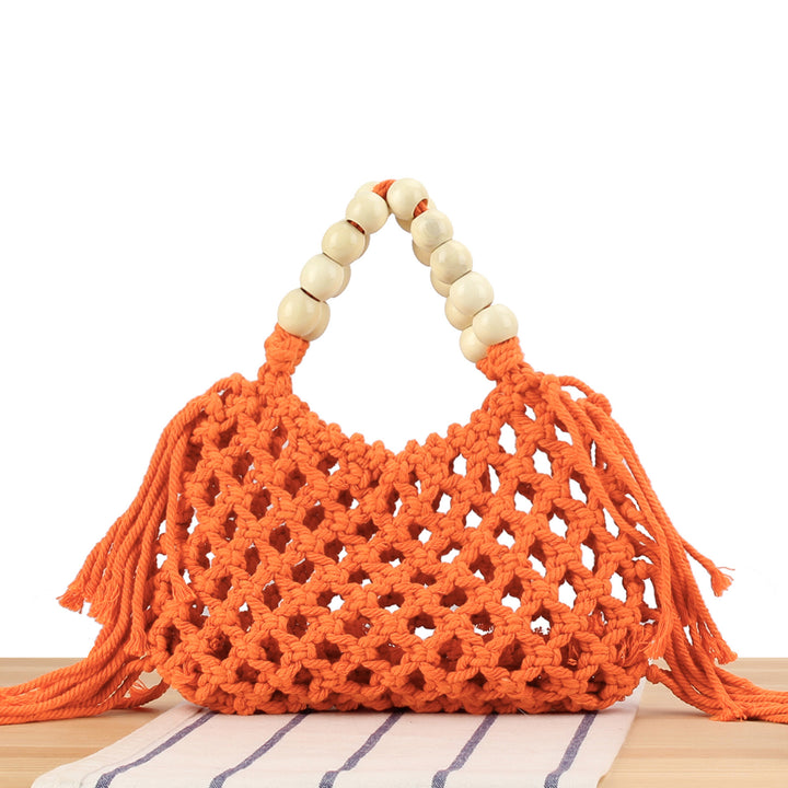 Macrame Handbag with Wooden Handles Kalsten