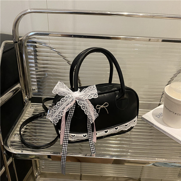 Elegant Lace-Trimmed Bow Handbag Kalsten