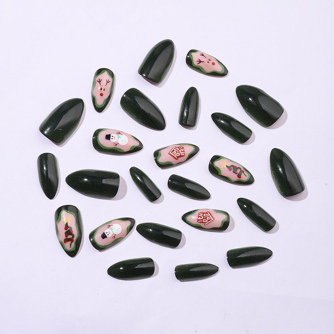 Creative nail set with festive Christmas motifs and shine Kalsten