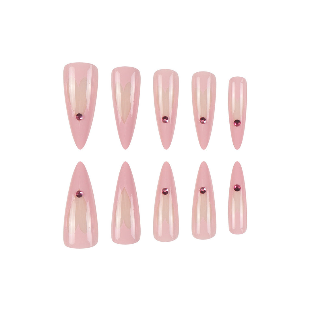 Heart-Designed Stiletto Press-On Nails Kalsten