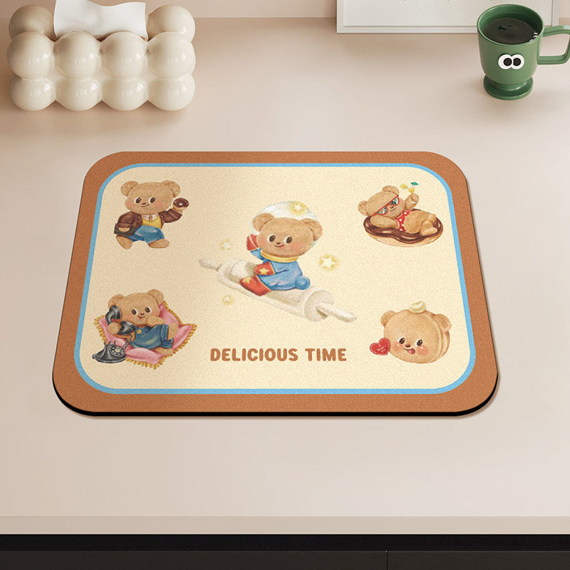 Cute Bear-Themed Kitchen Mat