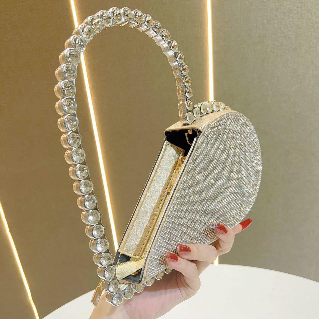 Rhinestone-Accented Evening Handbag