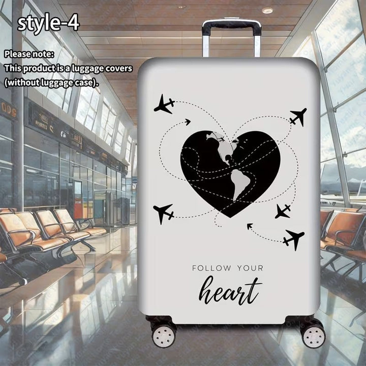 Unisex luggage cover with creative world travel motif Kalsten