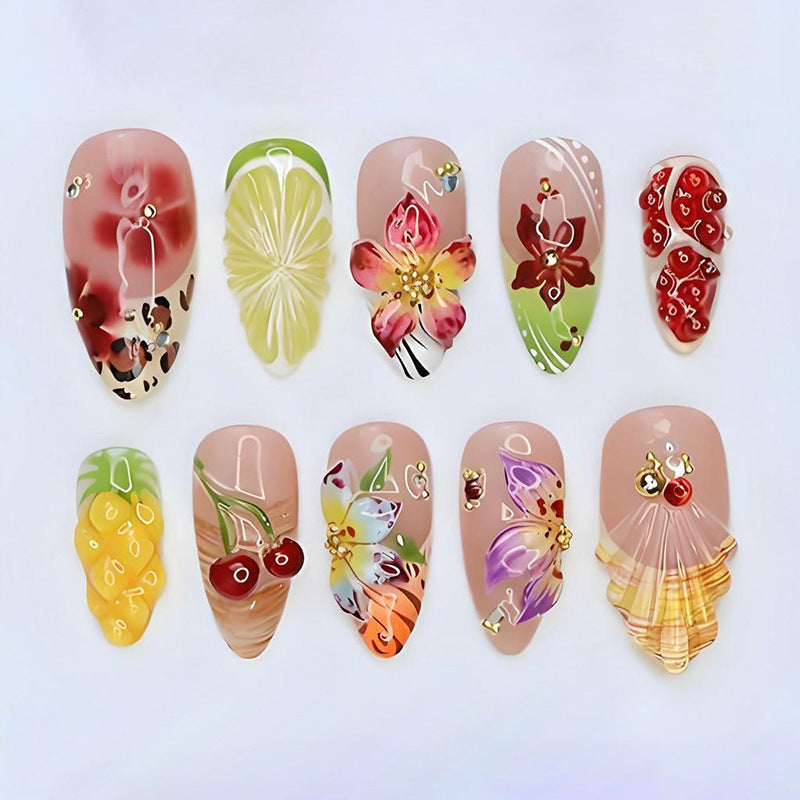 Artistic Floral Press-On Nail Art Set Kalsten 1790636675