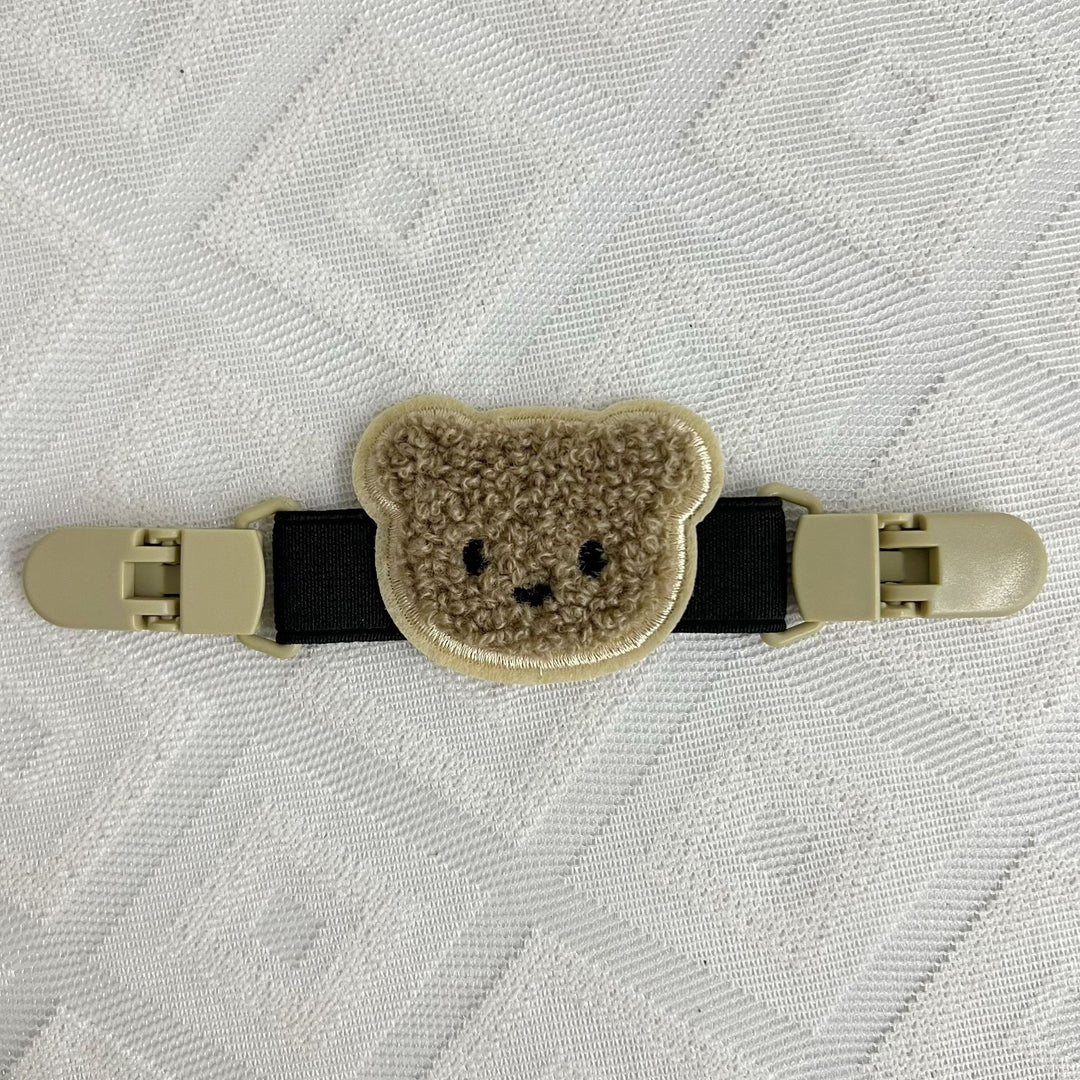 Pacifier and Toy Safety Clip with Plush Bear and Quick-Release Buckles