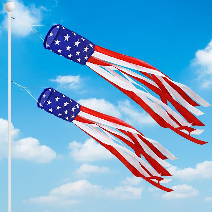 Unisex nan tubular windsock wind streamer with long ribbon tails and swivel hook Kalsten
