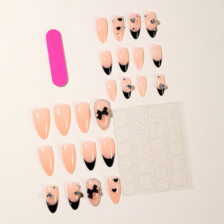 Elegant Stiletto Nail Art Extensions with Rhinestone Accents Kalsten