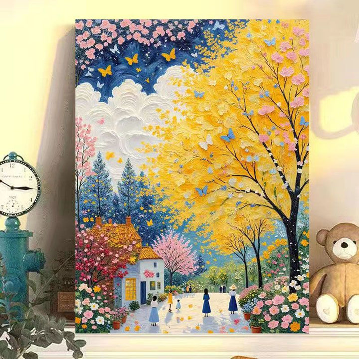 Scenic Autumn Landscape Canvas Art Print Kalsten