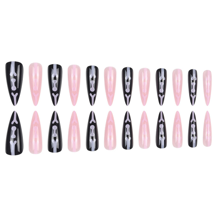 Artistic Stiletto Press-On Nails with Bone Design Kalsten