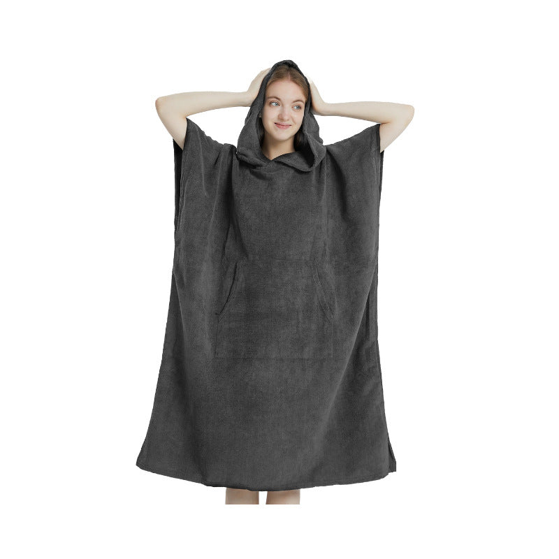 Women's Hooded Poncho made of soft Microfiber Fabric Kalsten