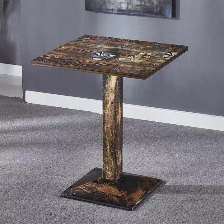 Vintage dining table with custom license plate design Kalsten