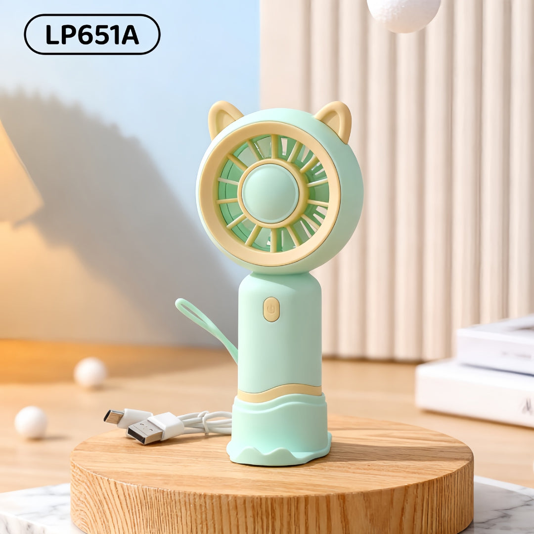 Women's portable hand fan with cute cat design Kalsten