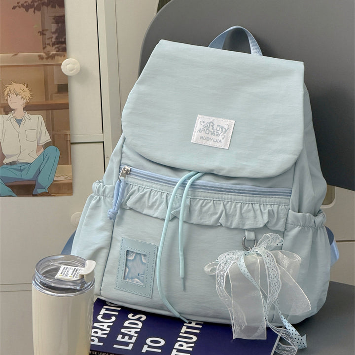Stylish Ruffled Design Back-to-School Backpack Kalsten