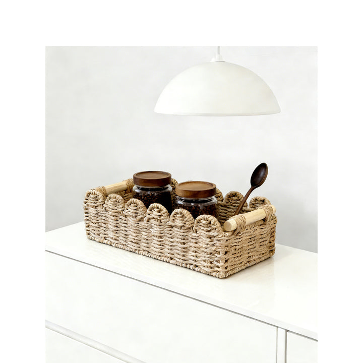 Decorative storage basket with ergonomic handles Kalsten