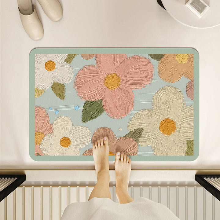 Floral Patterned Bath Mat
