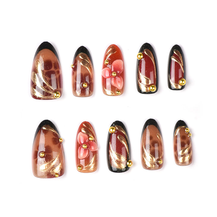 Artistic Floral Design Press-On Nail Tips Kalsten