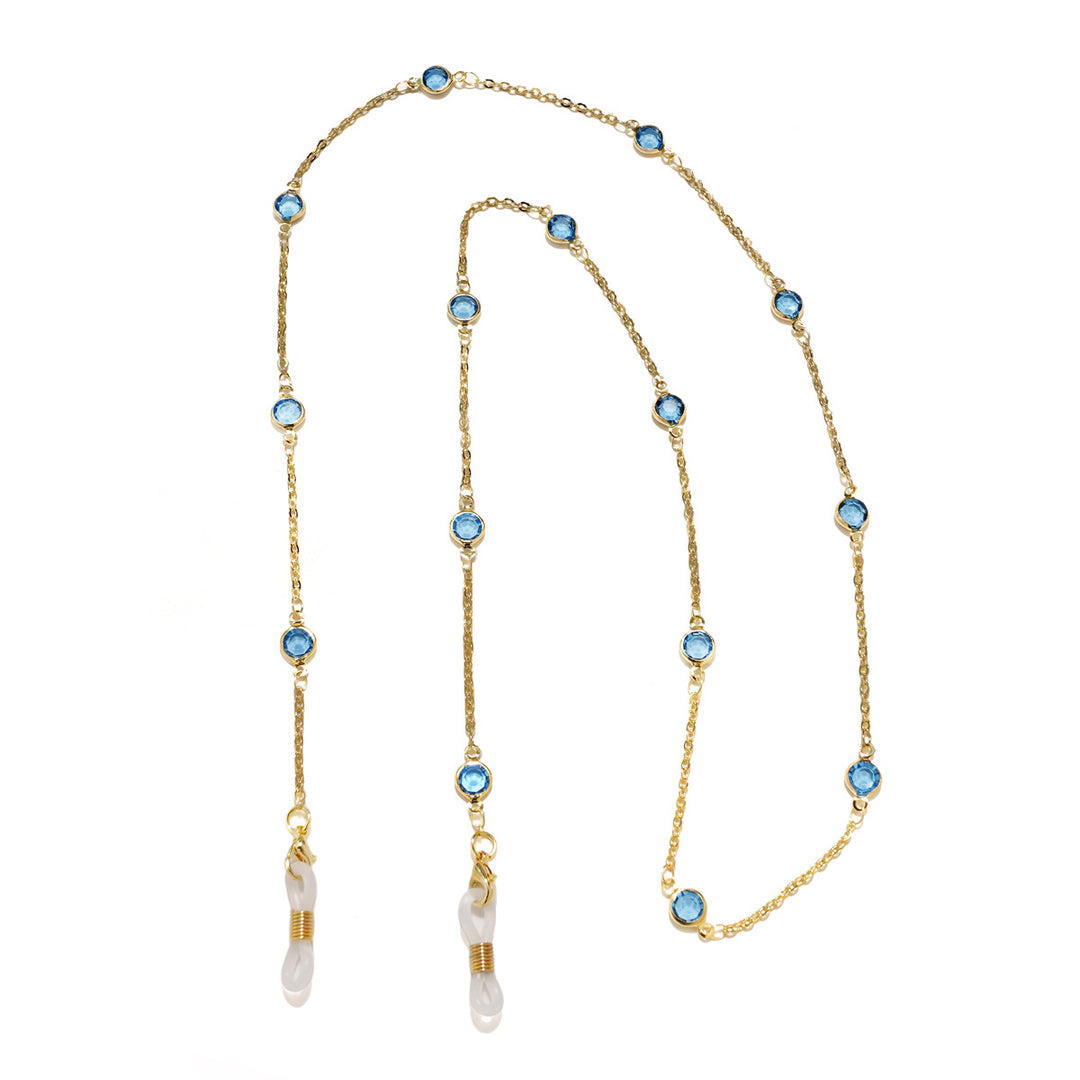 Elegant Crystal-Embellished Eyewear Chain kalsten
