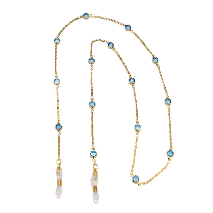 Elegant Crystal-Embellished Eyewear Chain kalsten