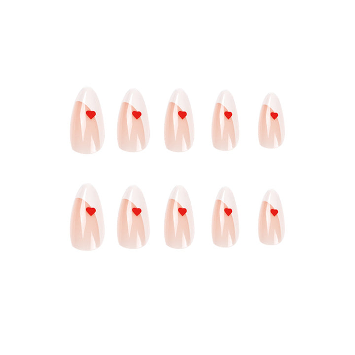 Glamorous nail art with heart decorations Kalsten