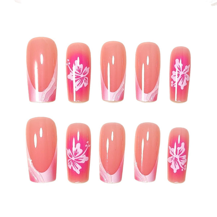 Artificial Nail Set with Floral Decorations Kalsten