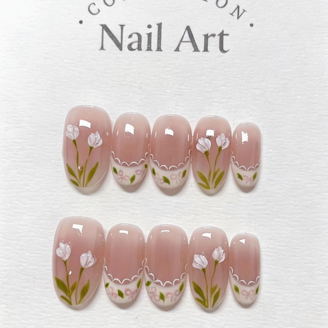 Whimsical Bunny-Themed Press-On Nail Art Set Kalsten