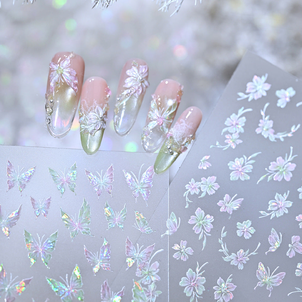 Iridescent Butterfly Nail Art Stickers