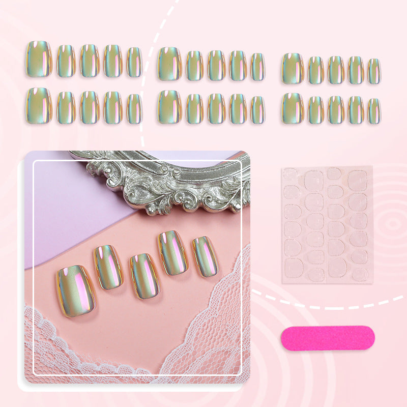 Iridescent Glossy Press-On Nail Set