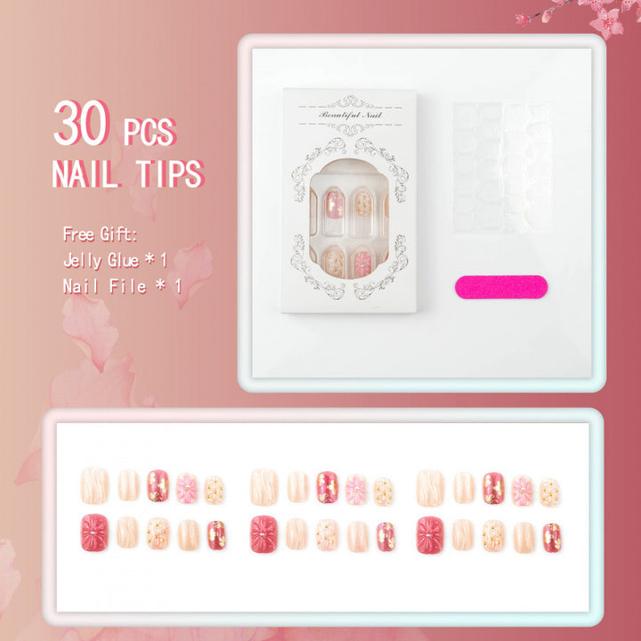 Floral Decorative Press-On Nail Set 1790738808