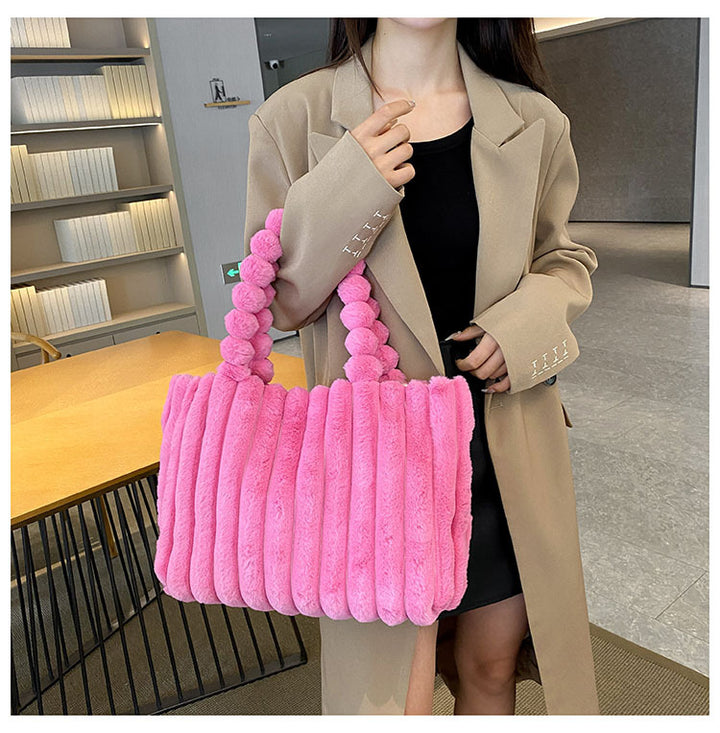 Plush Textured Tote Bag