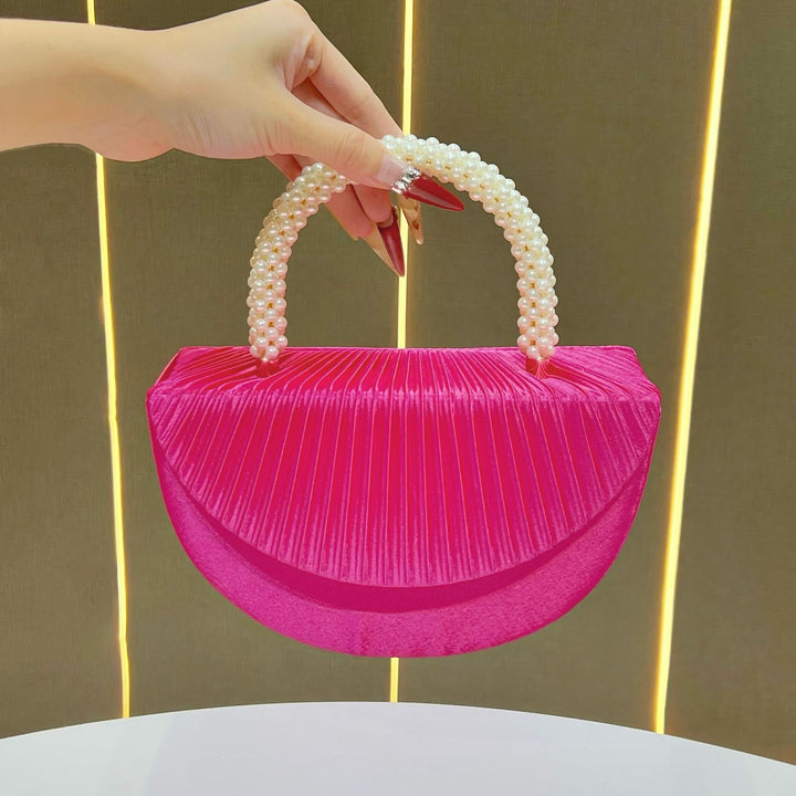Pleated Satin Clutch Handbag