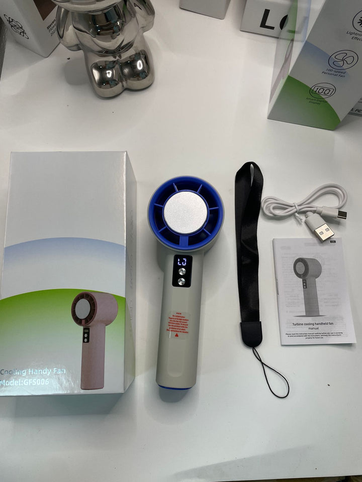Women's Portable Turbo Hand Fan with Digital Control Kalsten