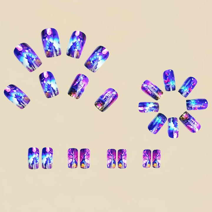 Artificial nail set with imaginative fairy tale motifs Kalsten