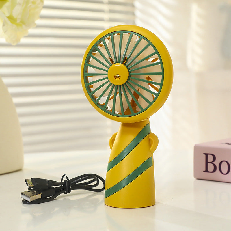 Women's Portable Handheld Fan with Ergonomic Grip and Cute Animal Design Kalsten