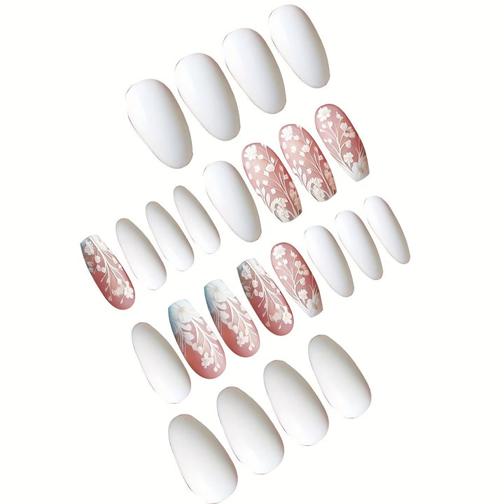 Elegant Flower Art Press-On Nail Set Kalsten