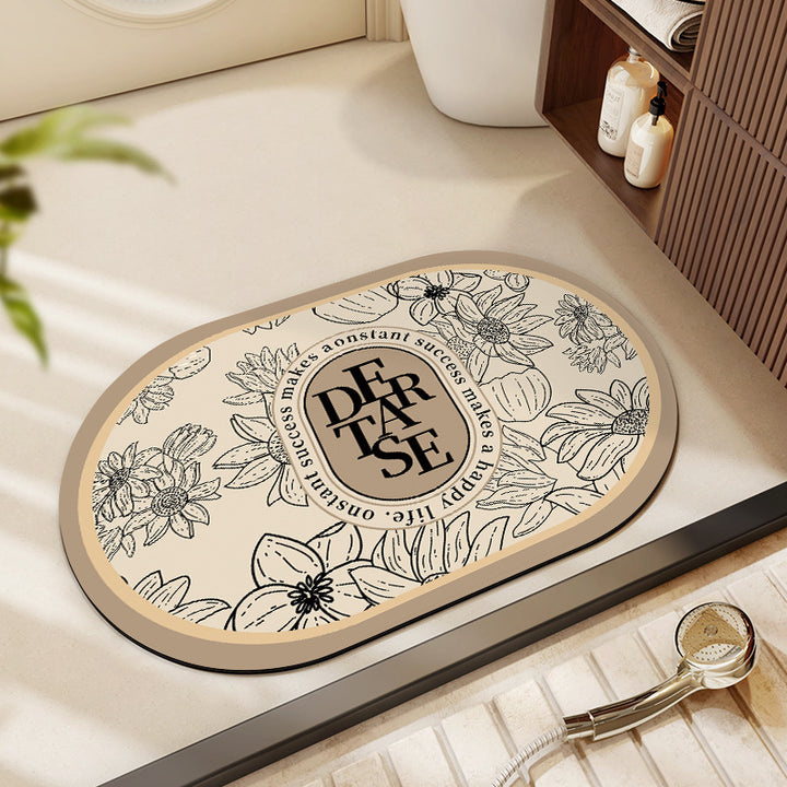 Floral Patterned Bath Mat Kalsten