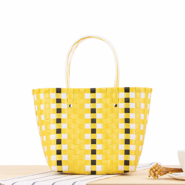 Braided shopping bag with colorful pattern Kalsten