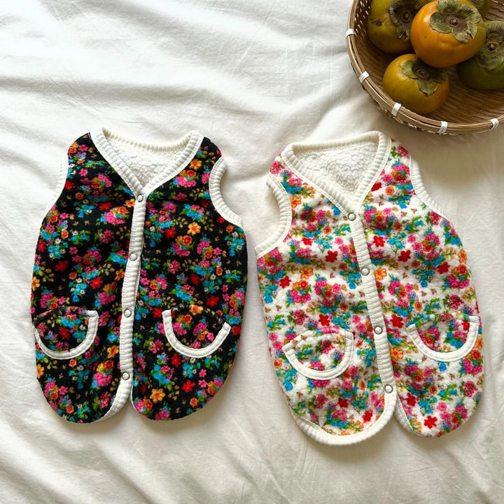 Floral Fleece Snap-Front Dog Vest