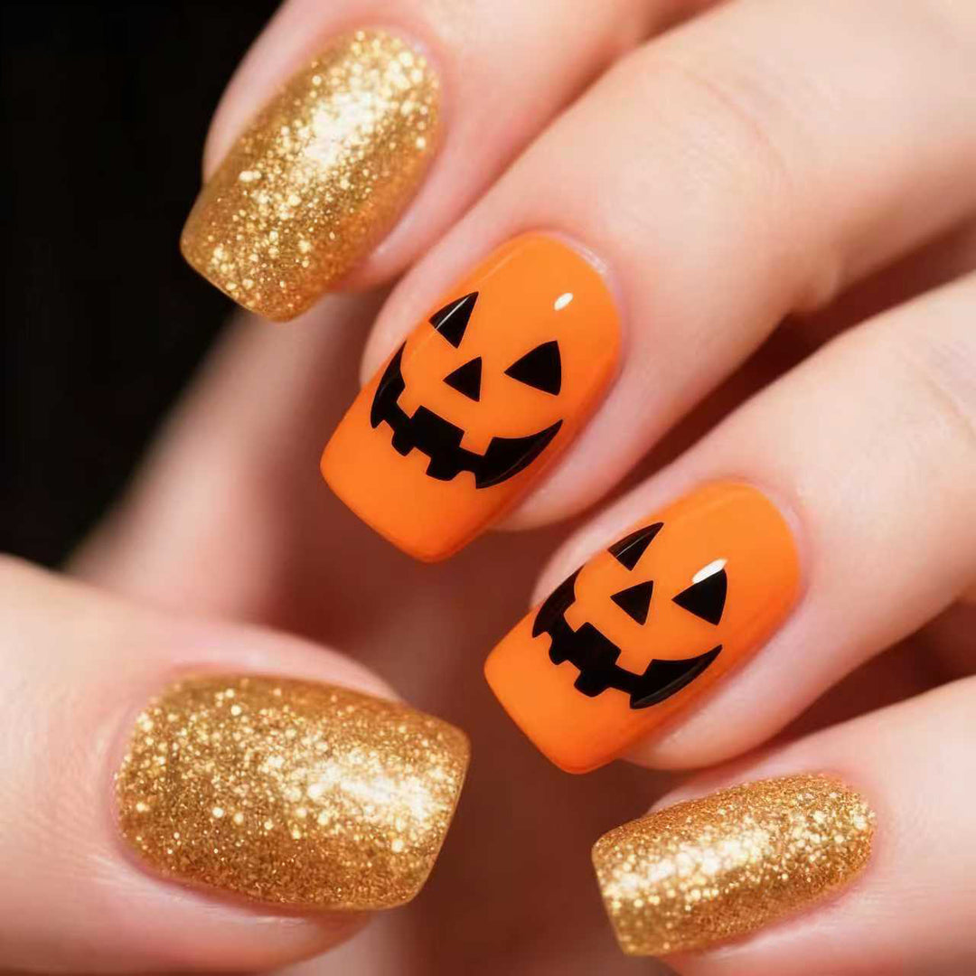Halloween Nail Art Set with Creative Designs and Sparkling Details Kalsten