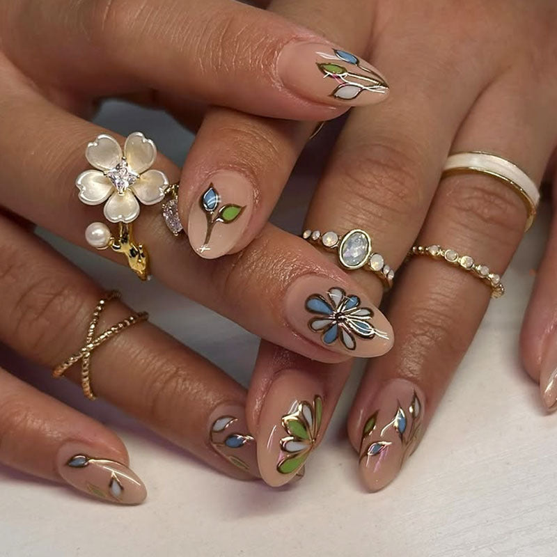 Floral Embellished Press-On Nails  1791110766