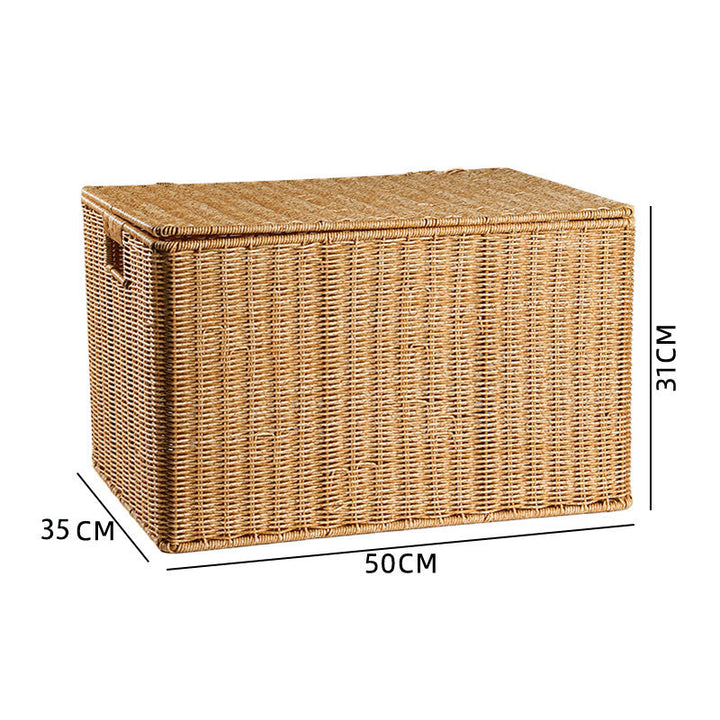 Handcrafted Rectangular Wicker Storage Box Kalsten